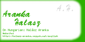 aranka halasz business card