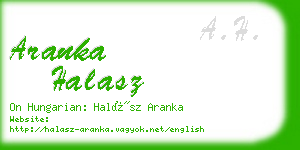 aranka halasz business card